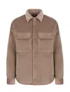 Emporio Armani Curdoroy Shirt Jacket In Incenso