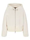 Emporio Armani Fleece-texture Hooded Jacket In White