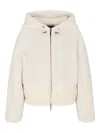 Emporio Armani Fleece-texture Hooded Jacket In Neutral