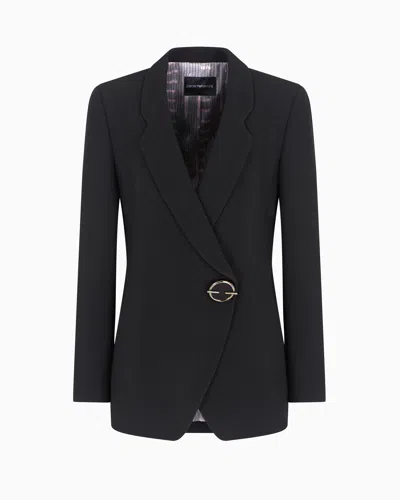 EMPORIO ARMANI CADY CRÊPE BLAZER WITH JEWEL CLOSURE