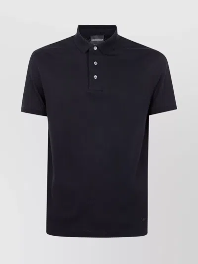 Emporio Armani Collared Polo Shirt In Textured Fabric