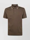 Emporio Armani Collared Shirt With Short Sleeves In Brown