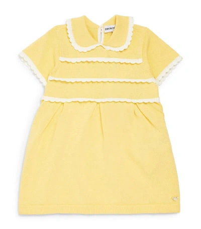 Emporio Armani Collared Short-sleeve Dress (6-36 Months) In Yellow