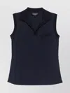 Emporio Armani Collared Sleeveless Top With Pocket And Slits