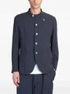 Emporio Armani Twill Jacket Button Detailing In Blue