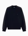 Emporio Armani Colour-block Virgin-wool Jumper In Blue