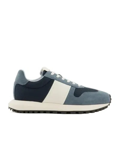 Emporio Armani Colour-block Low-top Sneakers In Multicolor