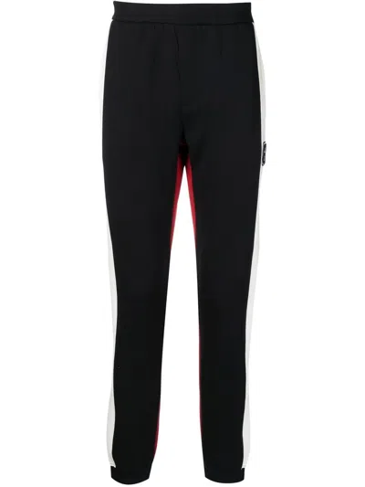 Emporio Armani Colour-block Panelled Track Pants In Black