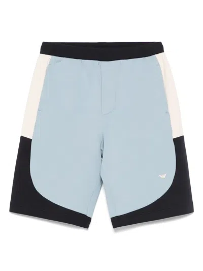 Emporio Armani Kids' Colour-block Shorts In Blue
