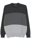 Emporio Armani Colour-block Sweater In Grey
