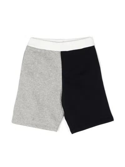 Emporio Armani Kids' Colour-block Track Shorts In 黑色