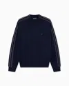 Emporio Armani Colour-block Virgin-wool Jumper In Blue