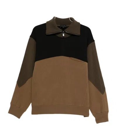 EMPORIO ARMANI COLOUR-BLOCK ZIP-UP SWEATSHIRT