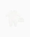 Emporio Armani Colour Juice Printed Jersey Onesie And Beanie Set In White