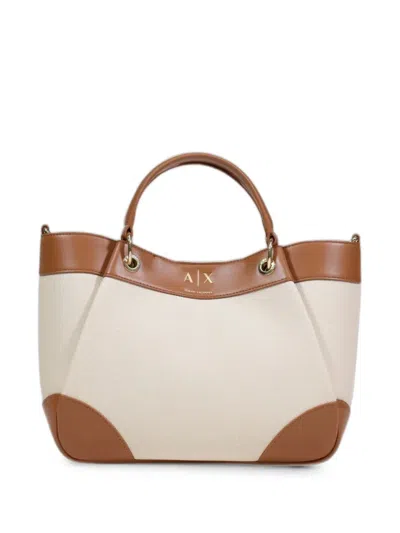 Emporio Armani Colour-block Tote Bag In Brown