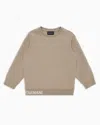 Emporio Armani Kids' Comfort-fit, Double-jersey Sweatshirt With Jacquard Logo In Brown