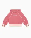 Emporio Armani Kids' Comfort-fit, Hooded Sweatshirt In Jersey, With Piping And Logo Embroidery In Pink