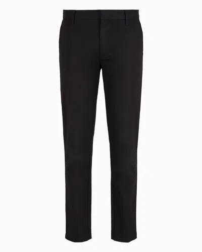 Emporio Armani Official Store Comfort-gabardine Chinos In Black