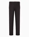Emporio Armani Official Store Compact Cotton Chinos In Black