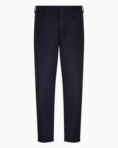 Emporio Armani Official Store Casual Trousers In Navy Blue