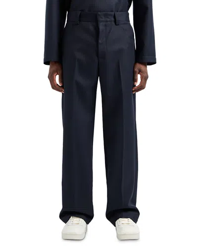 Emporio Armani Compact Heavy Gabardine Regular Fit Wide Leg Pants