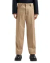 Emporio Armani Compact Heavy Gabardine Regular Fit Wide Leg Pants In Gray