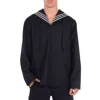Emporio Armani Compact Heavy Gabardine Sailor Shirt In Black