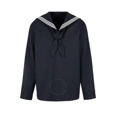 Emporio Armani Compact Heavy Gabardine Sailor Shirt In Blue