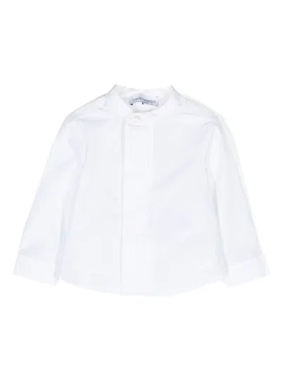 Emporio Armani Babies' Concealed-fastening Cotton Shirt In Weiss