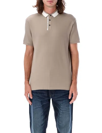 Emporio Armani Polo Shirt With Short Sleeves And Front Logo In Inc Fly Eagle