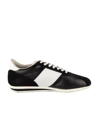 Emporio Armani Contrast-color Lace-up Casual Sneakers In Black