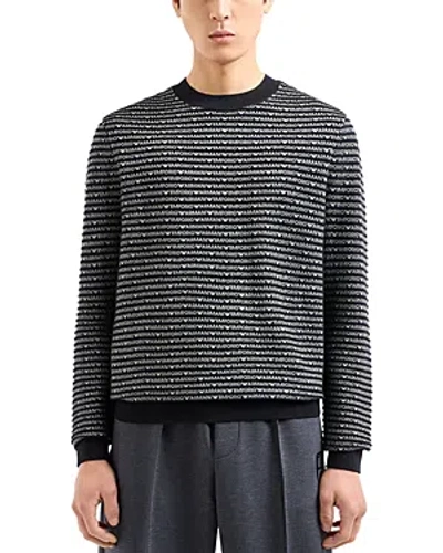 Emporio Armani Contrast Trim Crewneck Sweater In Multi
