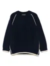 Emporio Armani Contrast-trim Sweater In Blau