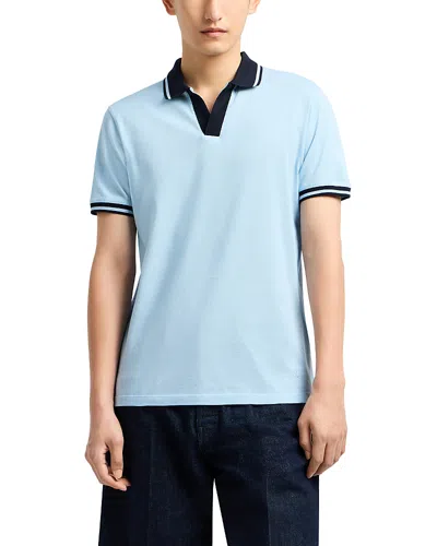 Emporio Armani Jersey Polo Shirt In Light_blue