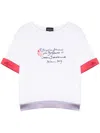 Emporio Armani Contrasting-trim Logo-print T-shirt In White