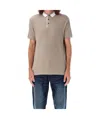 Emporio Armani Polo Shirt With Short Sleeves And Front Logo In Nude