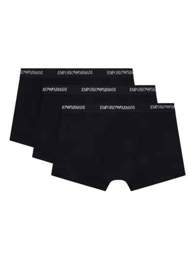 Emporio Armani Three-piece Boxer Briefs In Black
