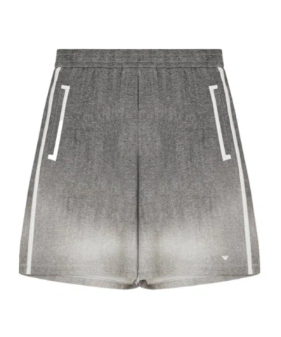 Emporio Armani Contrast-trim Shorts In Gray