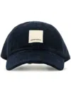 Emporio Armani Midnight Blue Stretch Corduroy Baseball Cap In Blue