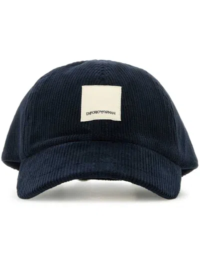 EMPORIO ARMANI CORDUROY BASEBALL CAP
