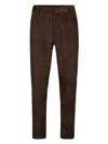 Emporio Armani Regular Fit Textured Brown Stretch Pants In Brown