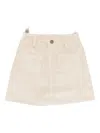 Emporio Armani Corduroy Mini Skirt In Neutral