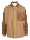 Emporio Armani Corduroy-panelled Cotton Jacket In Brown