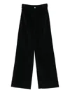 Emporio Armani Wide-leg Cotton-blend Jeans With Back Pockets In Black