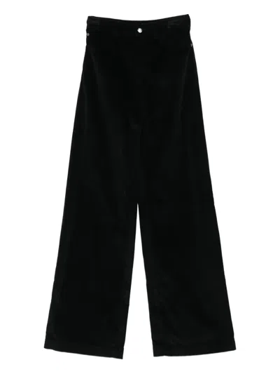 Emporio Armani Corduroy Straight-leg Trousers In Black