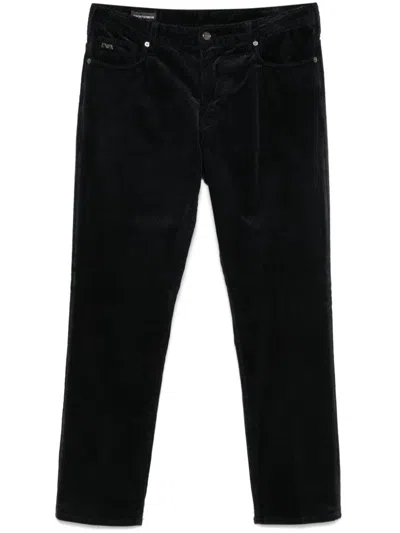 Emporio Armani Corduroy Trousers In Blue
