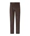 Emporio Armani Regular Fit Textured Brown Stretch Pants In Brown