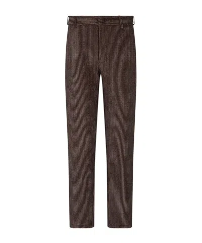 EMPORIO ARMANI CORDUROY-STRIPED STRAIGHT-LEG TROUSERS