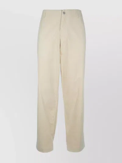 Emporio Armani Corduroy Trousers With Back Pockets And Belt Loops In Neutrals