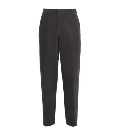 Emporio Armani Corduroy Wide-leg Trousers In Grey